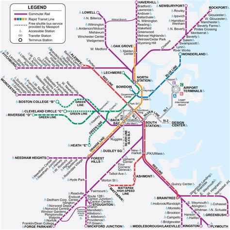 Commuter Rail Map Transit Map Train Map Boston Map