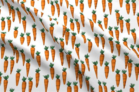 Bunch Of Carrots Fabric By The Yard Knit Quilting Fabric Etsy