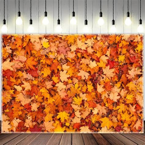 Fall Maple Leaves Scene Polyester Photography Backdrop Temu