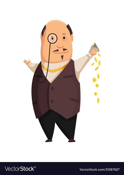 Cartoon Rich People Image A Funny Fat Royalty Free Vector