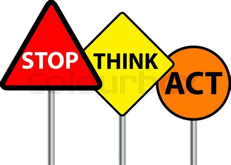 Stop Think Act Stock Vector Colourbox