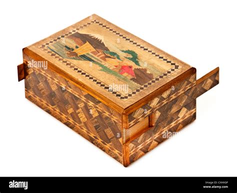 Japanese Mysterypuzzle Box Featuring Traditional Japanese Scenes Junk