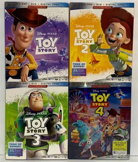 Disney Pixar Toy Story Collection 1 2 3 And 4 Blu Ray Dvd Digital
