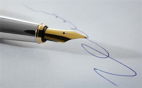 Premium Photo Notary Public Signature And Fountain Pen Close Up View