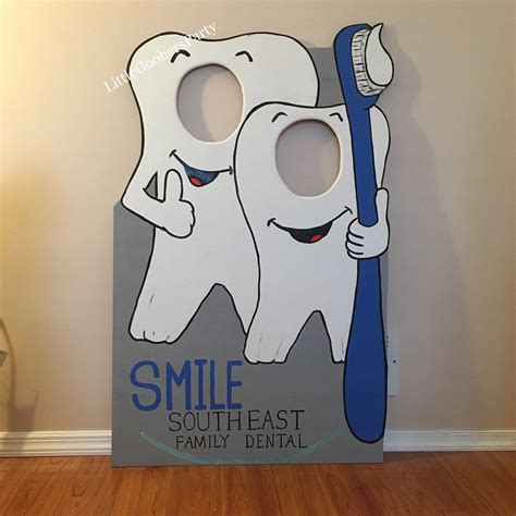 dentist display board tooth photo booth prop festival face etsy in 2021 dental office decor
