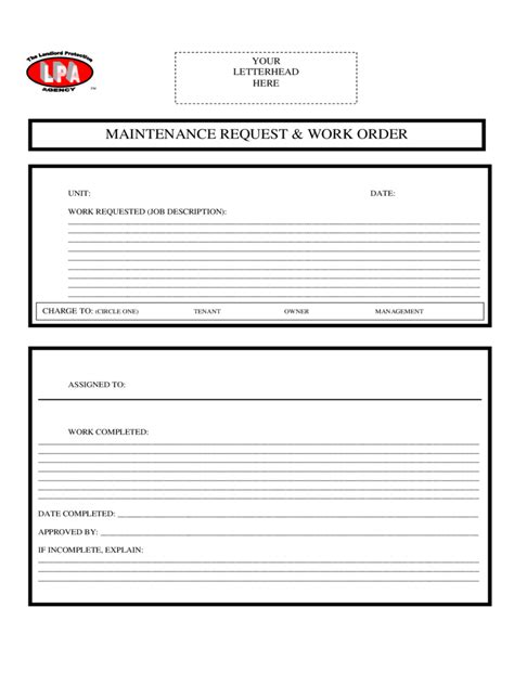 Watch this video to see how to set up groups of options buttons, and click this link for instructions on. Work Order Template - 4 Free Templates in PDF, Word, Excel ...