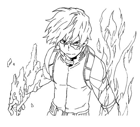 Shoto Todoroki In Mha Coloring Pages Free Printable Coloring Pages
