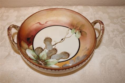Antique Nippon Hand Painted Bowl Peanuts Nut Dish Serving Dish Etsy