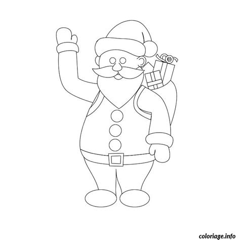 Nos videos apprendre a dessiner. Coloriage pere noel simple - JeColorie.com