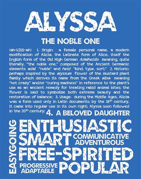 Alyssa Personalized Name Print Typography Print Detailed Name