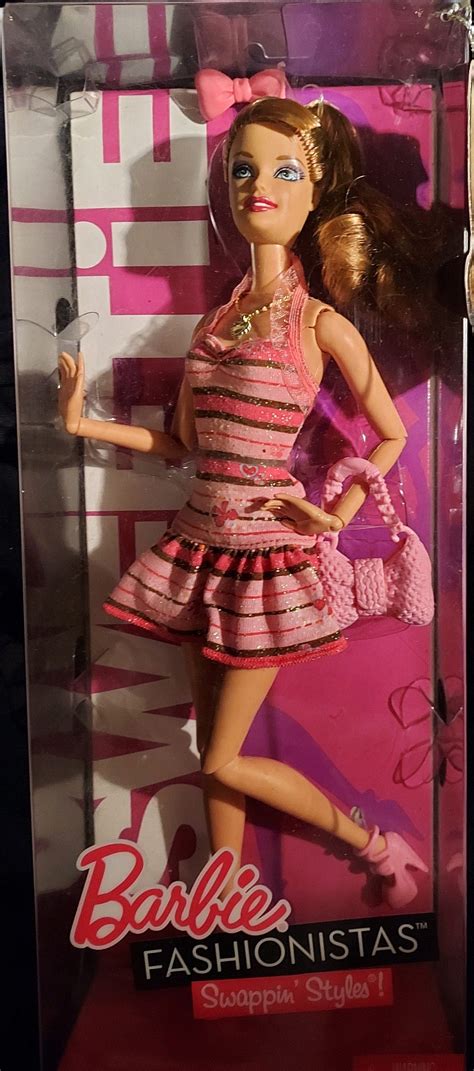 Barbie Barbie Fashionistas Swappin Stylesswap Heads Sweetie Doll N4844 Mattel Nrfb