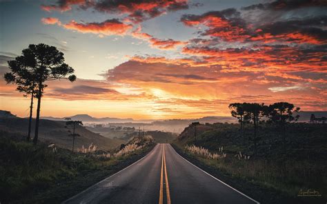 HD Road View with Sunset Wallpaper, HD Nature 4K Wallpapers, Images ...