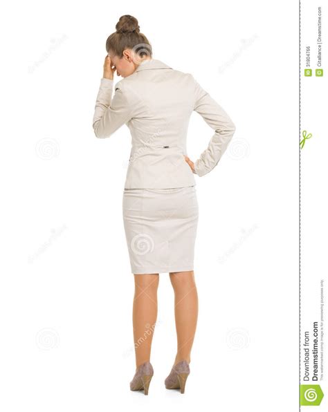 Full Length Portrait Of Frustrated Business Woman Stock Photo Image