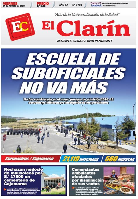 Diario El Clarín Viernes 14 08 2020 El Portal De Los Líderes De Opinión