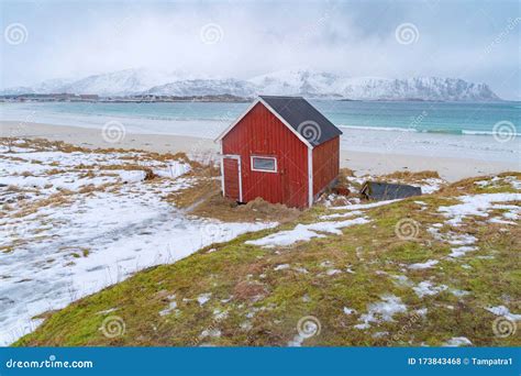 Home Cabin Or House Norwegian Fishing Village In Reine City Lofoten