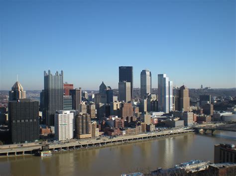 Free photo: Pittsburgh Winter Skyline - Bridge, Buildings, Glass - Free ...