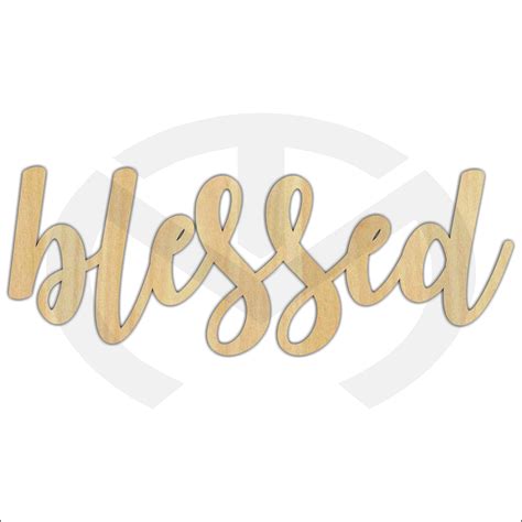 Blessed 01593 Calligraphy Script Word Unfinished Wood Etsy Australia