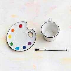 Paint Palette Shaped Tea Saucer Seiei