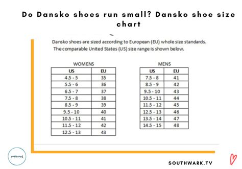 Do Dansko Shoes Run Small Dansko Shoe Size Chart Southwarktv