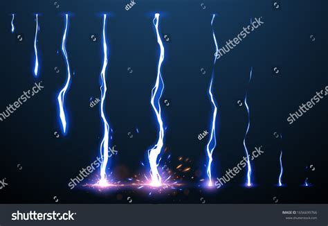 Lightning Animation Set Sparks Stock Vector Royalty Free 1656699766