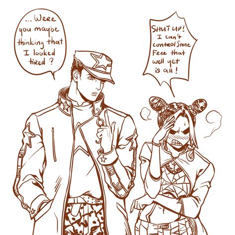 kujo jotaro and kujo jolyne (jojo no kimyou na bouken and 1 more) drawn