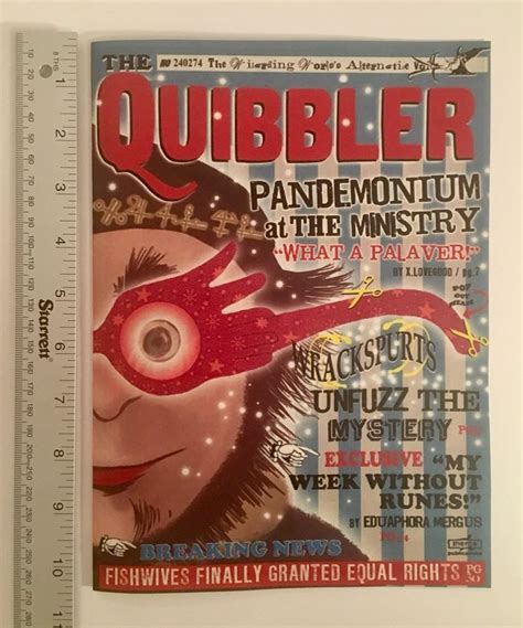 Quibbler Handmade Harry Potter Inspired Cover For Luna Lovegood Fan Prop Ebay Accio Harry