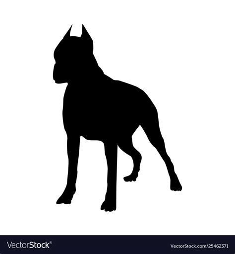 Boxer Dog Silhouette Royalty Free Vector Image