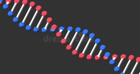 Image Of A Digital 3d Red Blue And White Double Helix Dna Stock