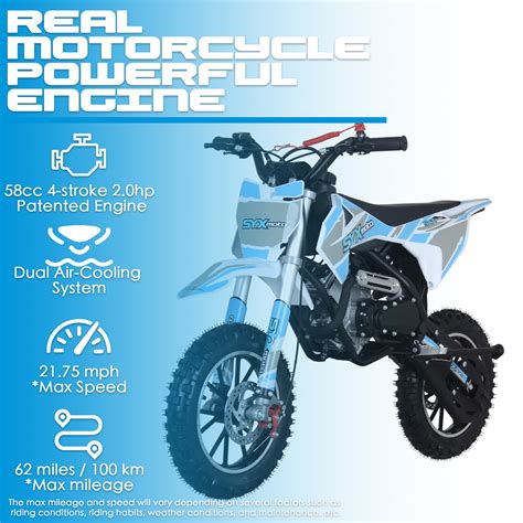 Syx Moto Vk 58cc 4 Stroke Real Motorcycle Engine Kids Dirt Bike Pull