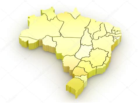 Three Dimensional Map Of Brazil 3d — Stock Photo © Maxxyustas 4670237