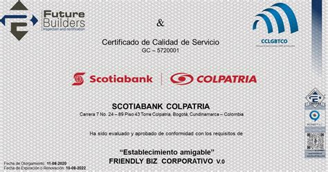 , a company operating mainly in the electric power sector. Scotiabank Colpatria recibió el sello de certificación ...