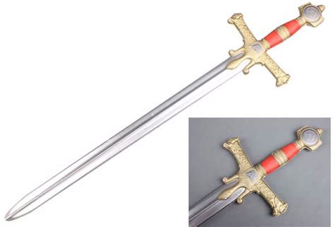415 Medieval Foam Sword W Metallic Chrome Finish On Blade