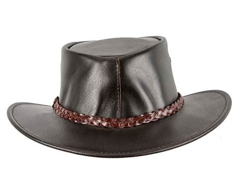Brown Australian Waxed Leather Bush Outback Jacaru Hat Online In