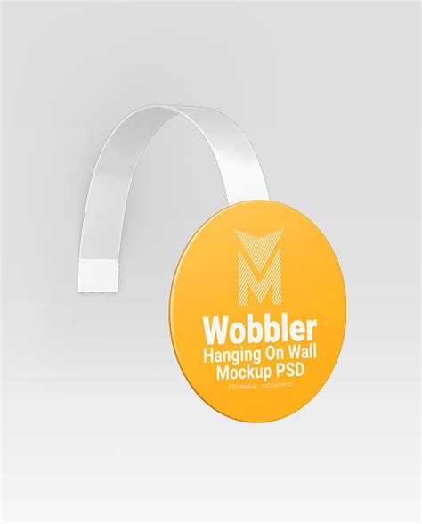 Free Wobbler Hanging On Wall Mockup Psd Set For Photoshop