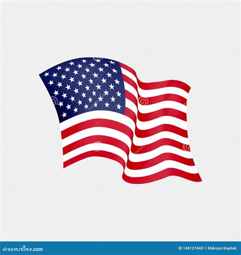 United States Of America Waving Flag Vector Illustration Stock Vector