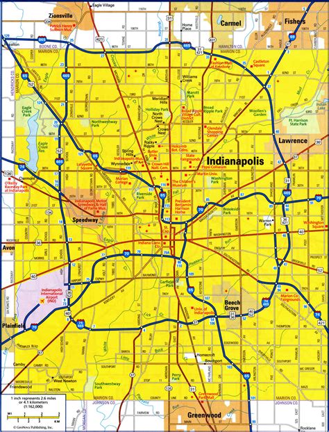 Indianapolis In City Map Free Printable Detailed Map Of Indianapolis City Indiana