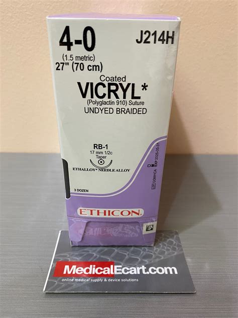 Ethicon J214h Coated Vicryl Suture Absorbable Taper Point