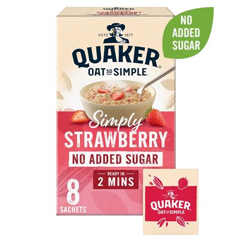 Quaker Oat So Simple Simply Strawberry Porridge No Added Sugar Sachets