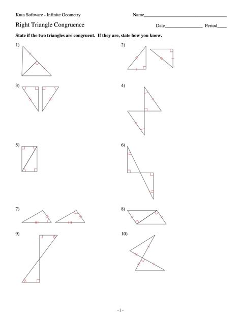 When two triangles are congruent, one can be moved through more rigid motions to coincide with the other. Congruent Triangles Worksheet Kuta Software | Free ...