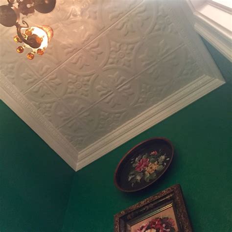 Although it's not typical to do, you can wallpaper your ceiling, and if you use a textured vinyl wallpaper, this makes it seem as though you have an elegant patterned texture on the ceiling. Tin Ceiling, Paintable Textured Wallpaper by Burke Decor ...