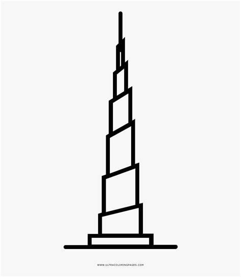 Burj Khalifa Dubai Coloring Page Burj Khalifa Line Drawing Hd Png