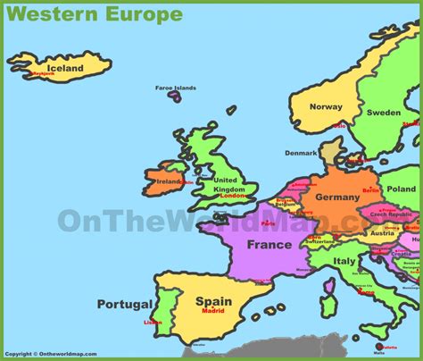 Printable Map Of Western Europe Printable Maps