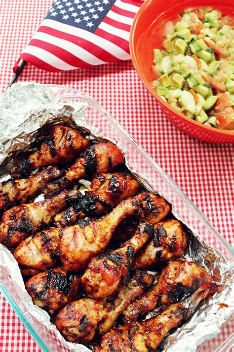 Fourth Of July Recipes Stars Bbq Chicken Avocado Cucumber Salad And Lemon Blueberry Bars