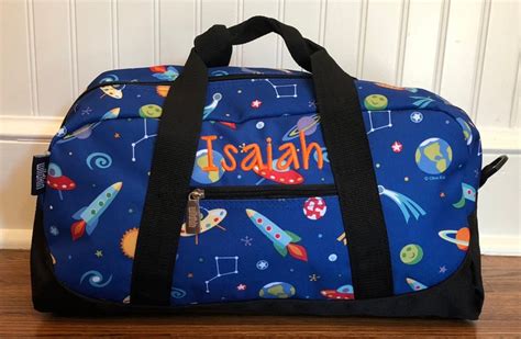 Personalized Boys Luggage Custom Kids Duffle Bag Space Etsy