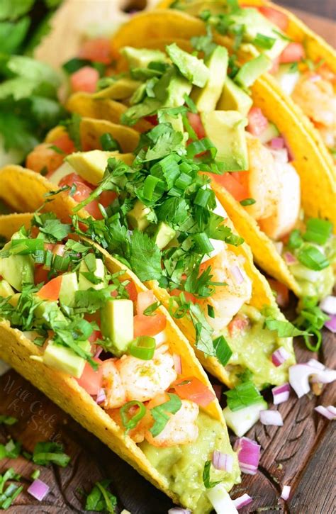 The word guacamole and the dip, are both originally from mexico, where avocados have been cultivated for thousands of years. Guacamole Shrimp Tacos - Will Cook For Smiles