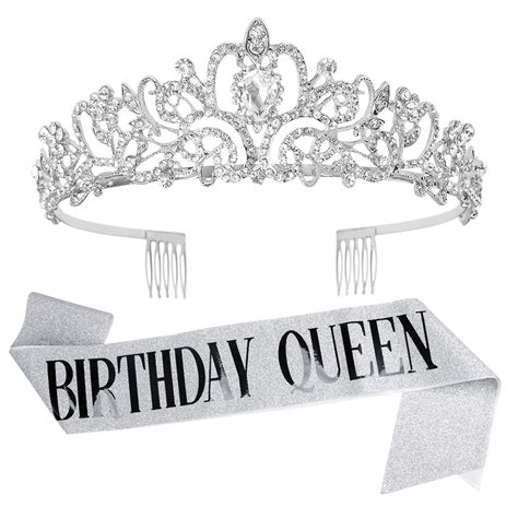 Kicosy Birthday Crown For Women Birthday Sash And Crown