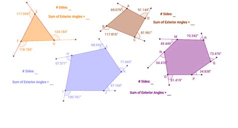 Exterior Angles Of Polygons Geogebra