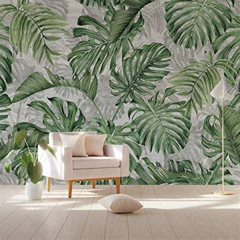 Murwall Leaf Wallpaper Palm Leaves Wall Mural Vintage Leaf