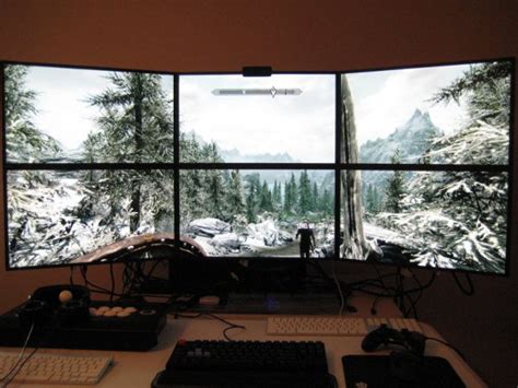 So a six monitor setup like above probably wont work for you. Skyrim on a 6 Monitor Setup - GamingReality