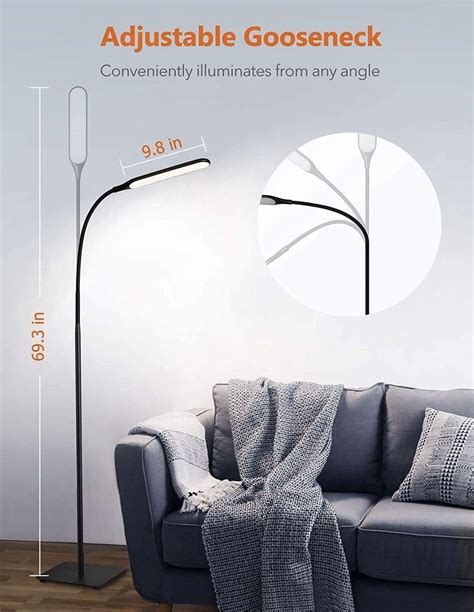 Taotronics Led Floor Lamp 4 Brightness Levels And 4 Colors Dimmable
